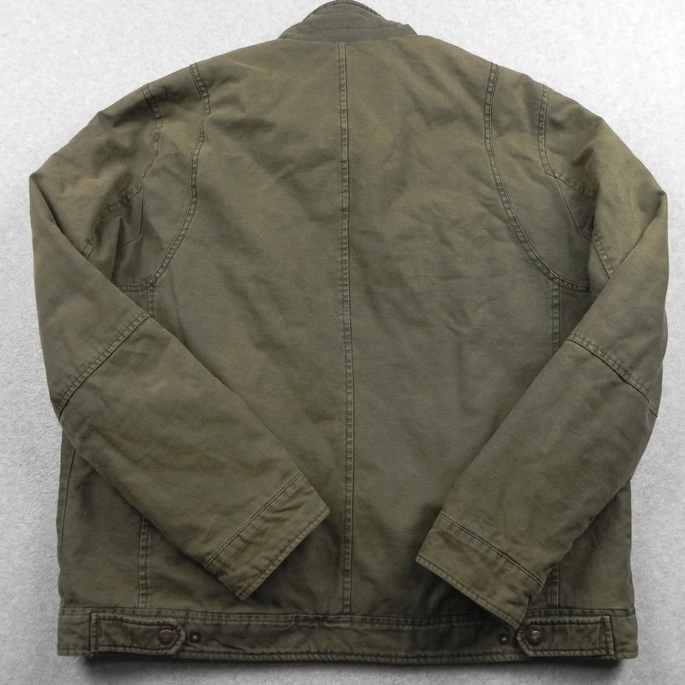 Levi's Field Jacket Mens XL Military Utility Coat Olive Green Lined Full Zip